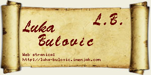 Luka Bulović vizit kartica